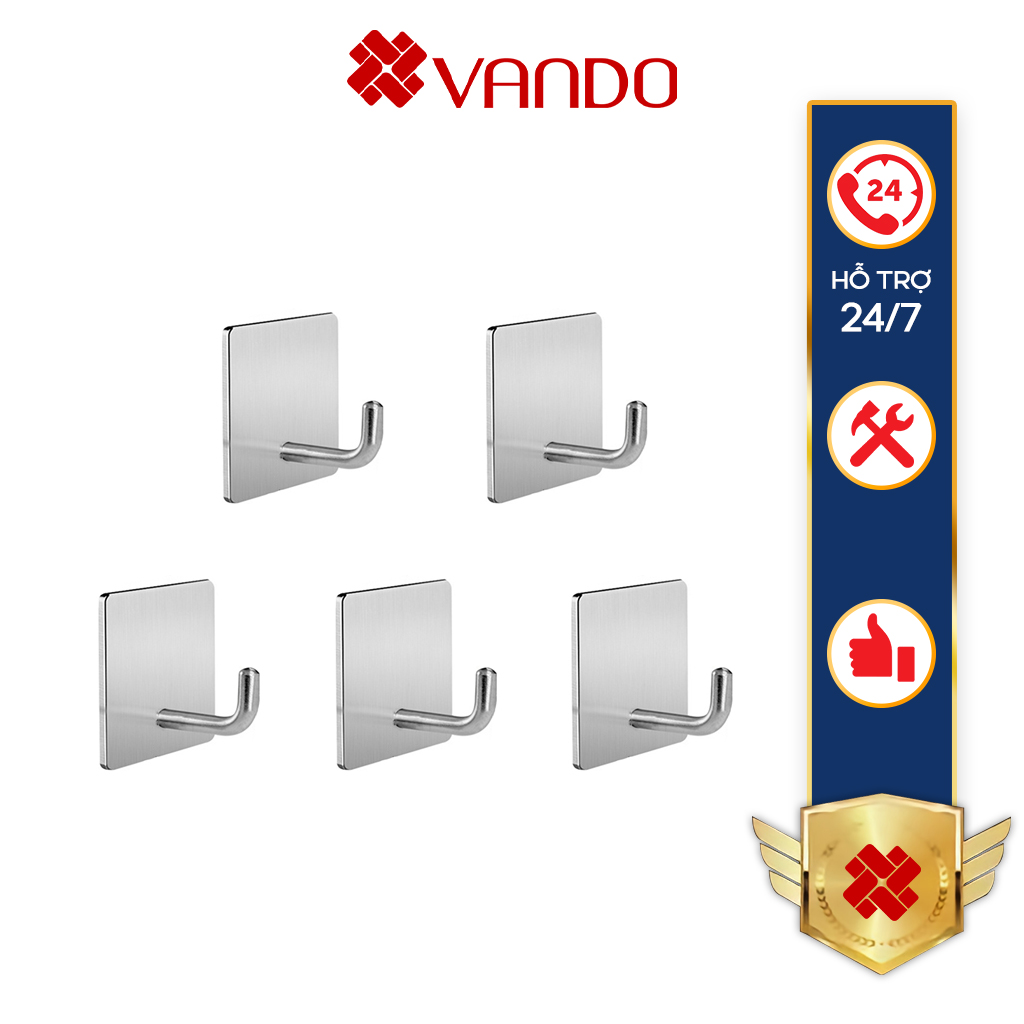 Móc treo dán tường inox 304 cao cấp, chịu được trọng lực 10kg