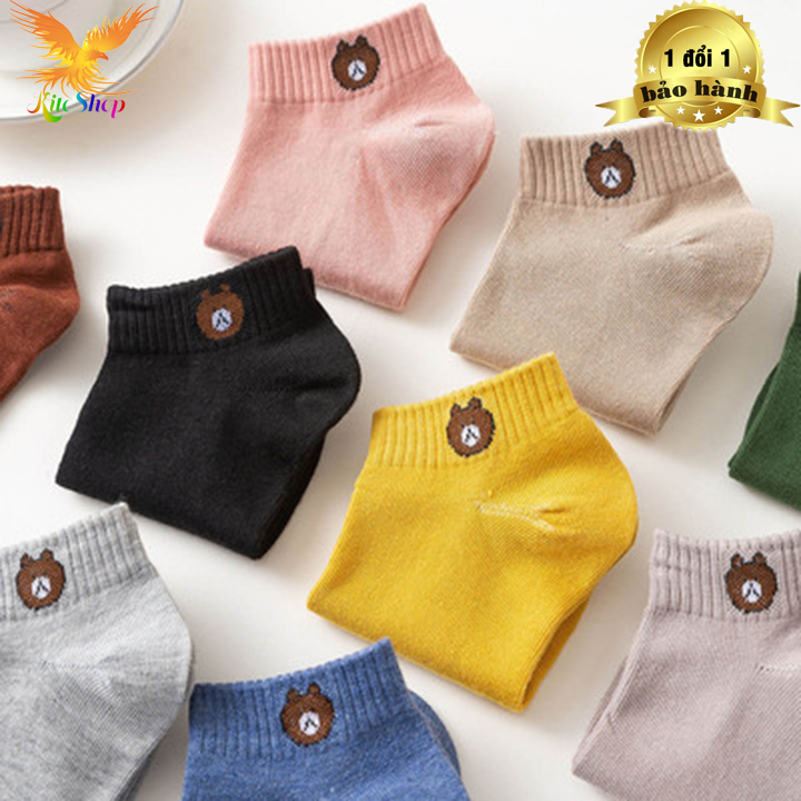 Tất vớ Gấu Hot Trend Chất Liệu Cotton lấy 10 ĐÔI tặng túi, Kiểu Dáng Thời Trang, Khỏe Khoắn, Tiện Lợi