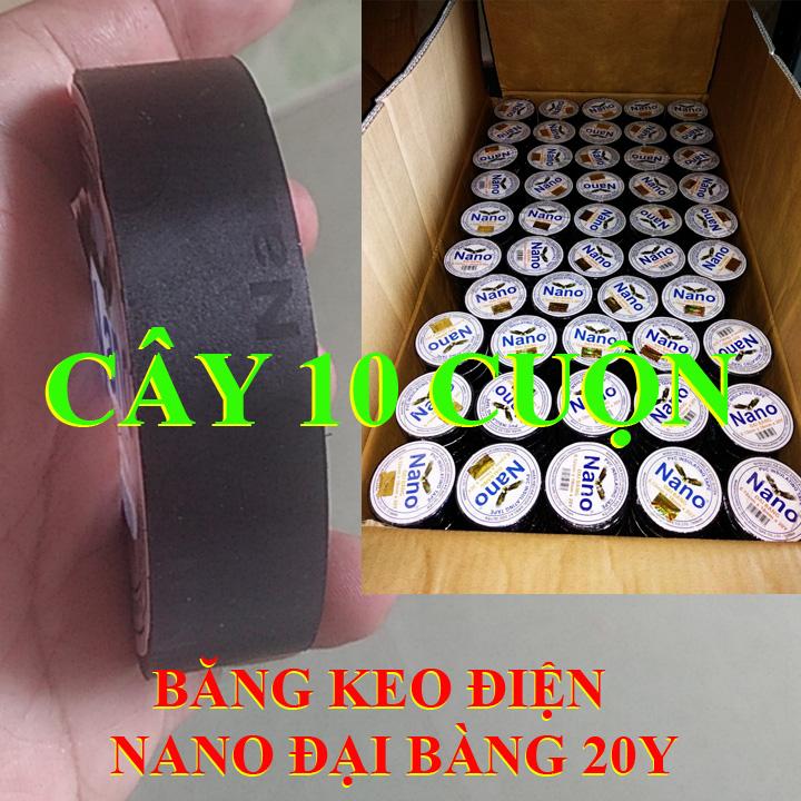 Cây 10 cuộn Băng dính điện băng keo điện ĐẠI BÀNG 20Y - BĂNG KEO ĐIỆN - BĂNG KEO ĐEN