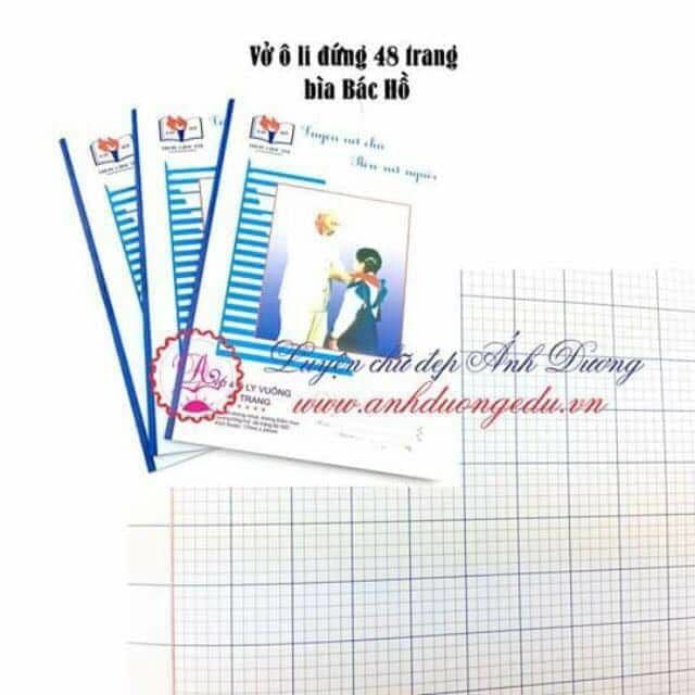 vỡ lyện chữ Bìa Bác Hồ 48 trang ( loại 4 ô li)