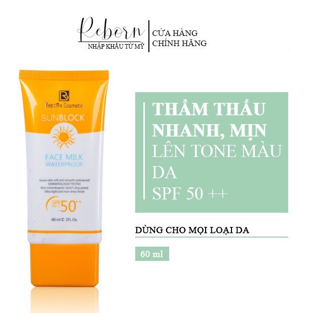 Kem chống nắng reborn sunblock chính hãng - 60ml