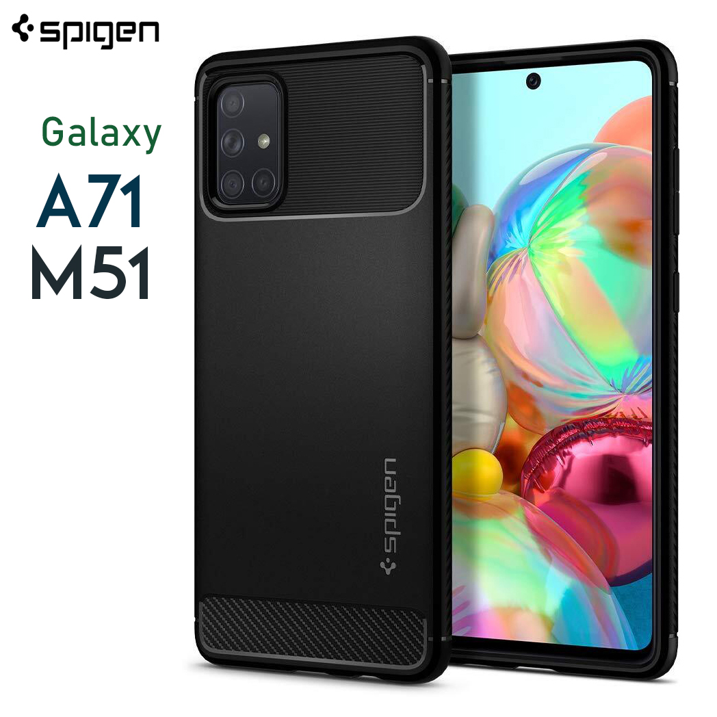 Ốp cho samsung galaxy a71 | m51 rugged armor - chính hãng spigen