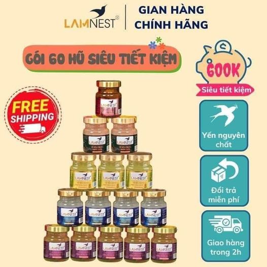 Mua 5 hủ tặng 1 hủ Yến loại 70ml và tặng thêm 1 muỗng vàng ăn yến