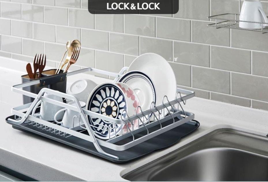 Kệ bát đĩa bằng nhôm Lock&Lock Aluminum Wave Dish Rack LDR205