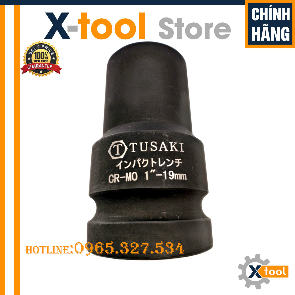 Đầu Khẩu, Đầu Tuýp vuông đen dài 1in -19mm Nhật Bản, đầu tuýp vuông đen dài1in,Tuýp đen dài kích thước 19mm Tusaki
