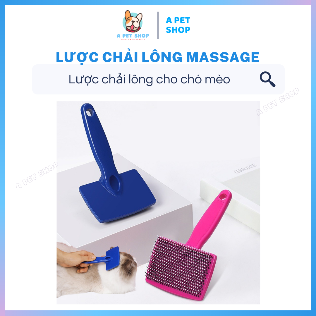 Lược chải lông cho chó mèo giúp gỡ rối, mượt lông, massage da/lông - a pet shop