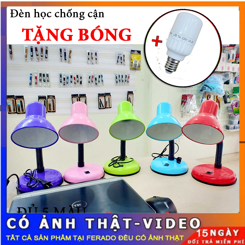 [FULL 5 MÀU] Đèn học để bàn học sinh CHỐNG CẬN THỊ nhỏ gọn + TẶNG BÓNG