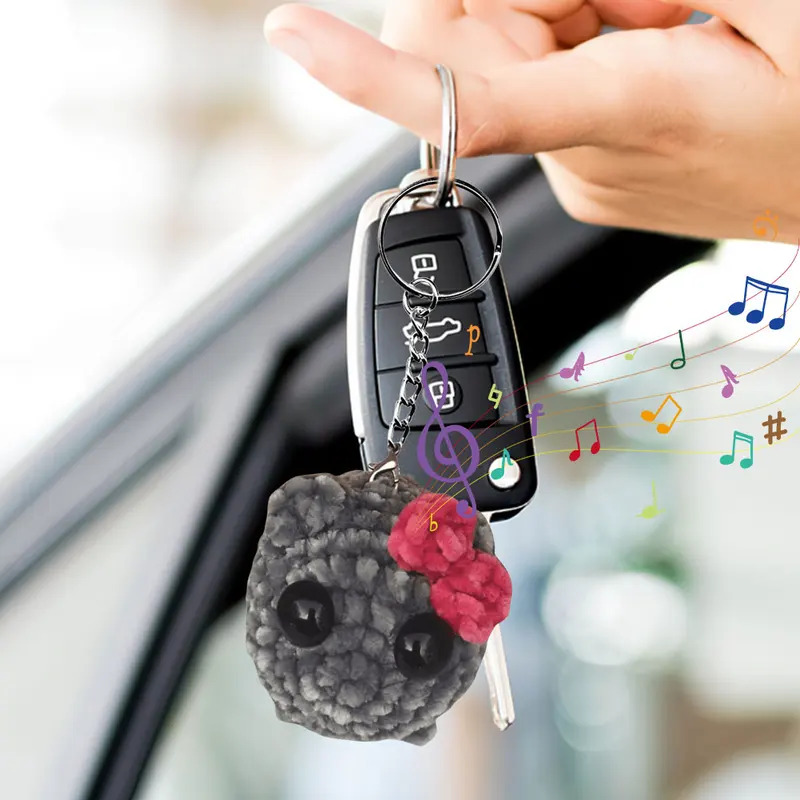 Buồn hamster Meme âm thanh đồ chơi sang trọng dễ thương buồn hamster Meme Keychain Kawaii buồn hamster Keychain Crochet sang trọng buồn hamster Meme