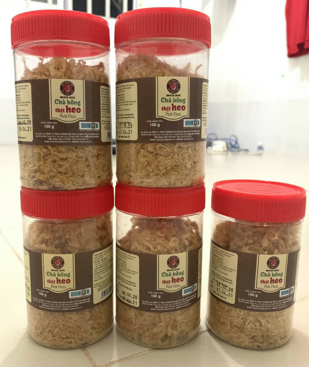 Thịt heo chà bông hủ 200g.