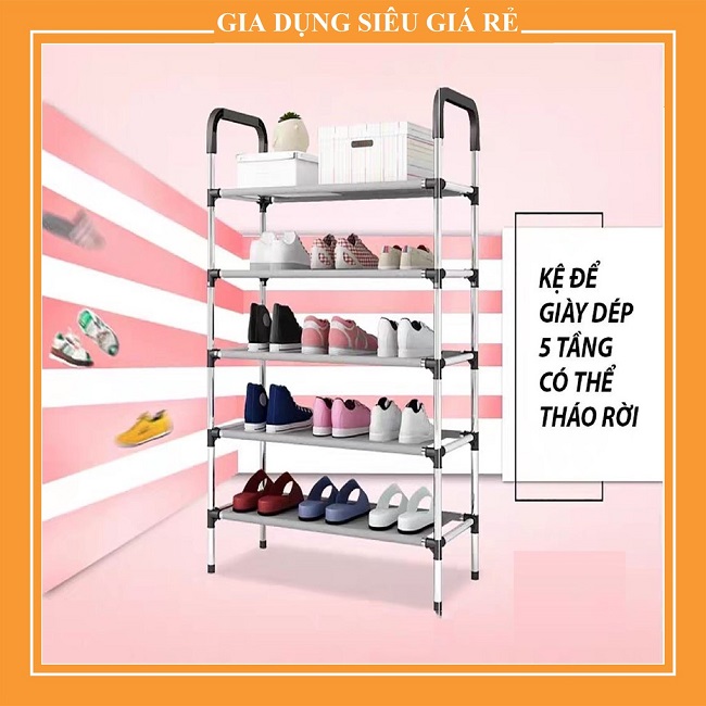 Kệ để giày dép inox 5 tầng hàn quốc đa năng cao cấp.