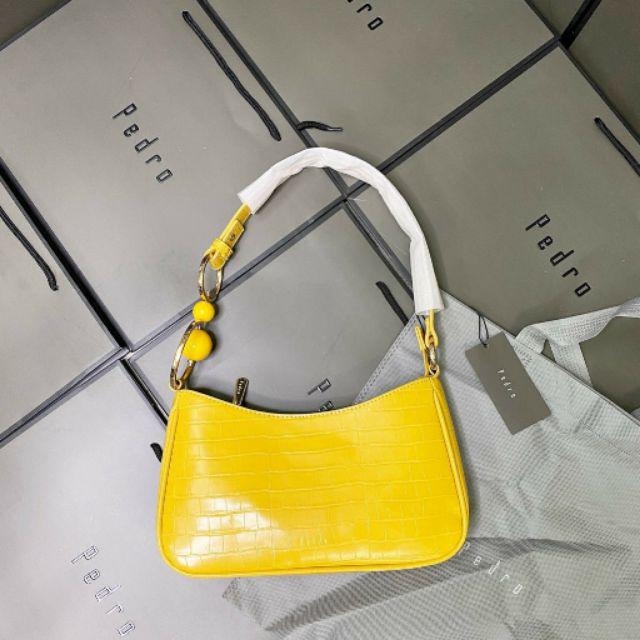 Túi kẹp nách  vân da link 4m: nude black blue yellow túi xách nữ sang trọng PW2- 75060035