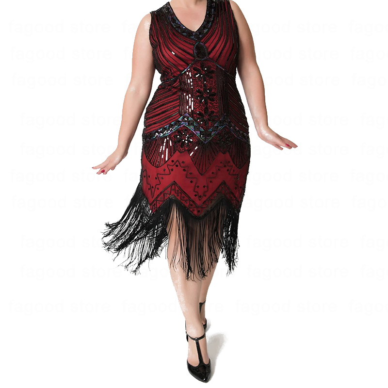 1920S flapper ăn mặc tuyệt vời Gatsby bên buổi tối Sequins tua váy áo choàng