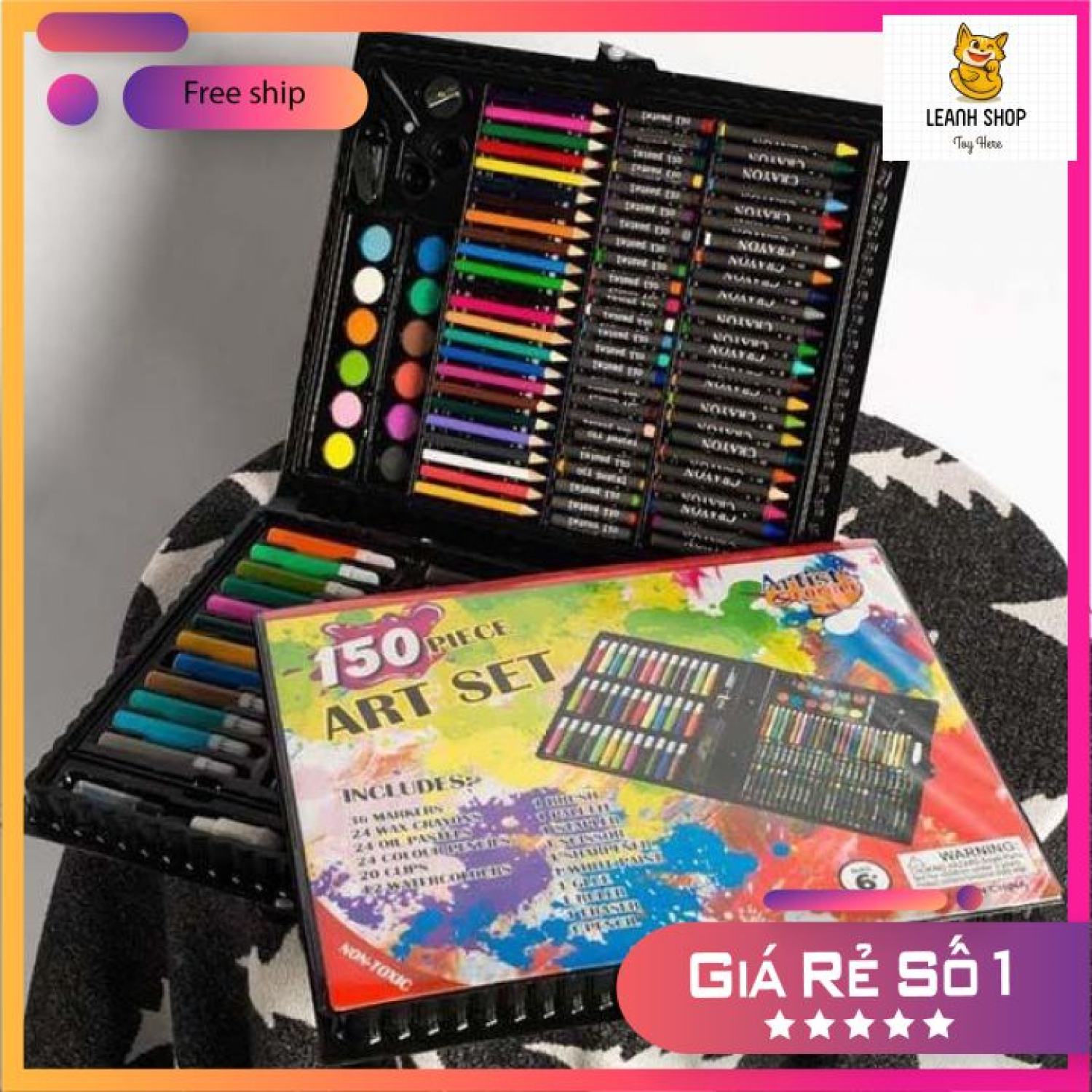 Sáp màu cho bé,hộp bút bộ tô màu 150 chi tiết cho bé