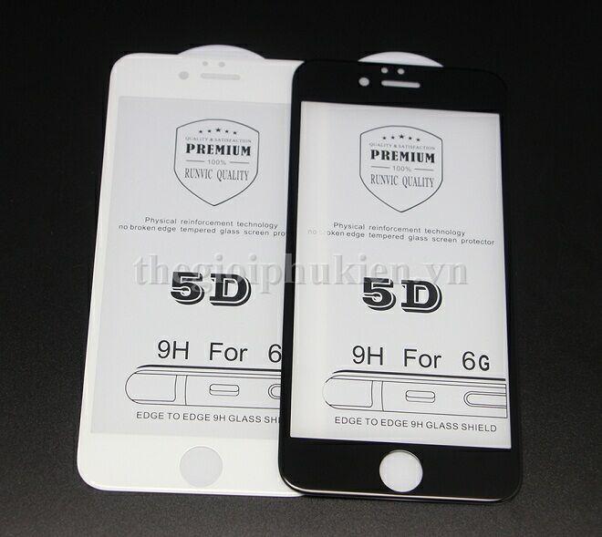 Kính cường lực 5D full màn hình 2 màu đen và trắng dành cho Iphone 6/6s