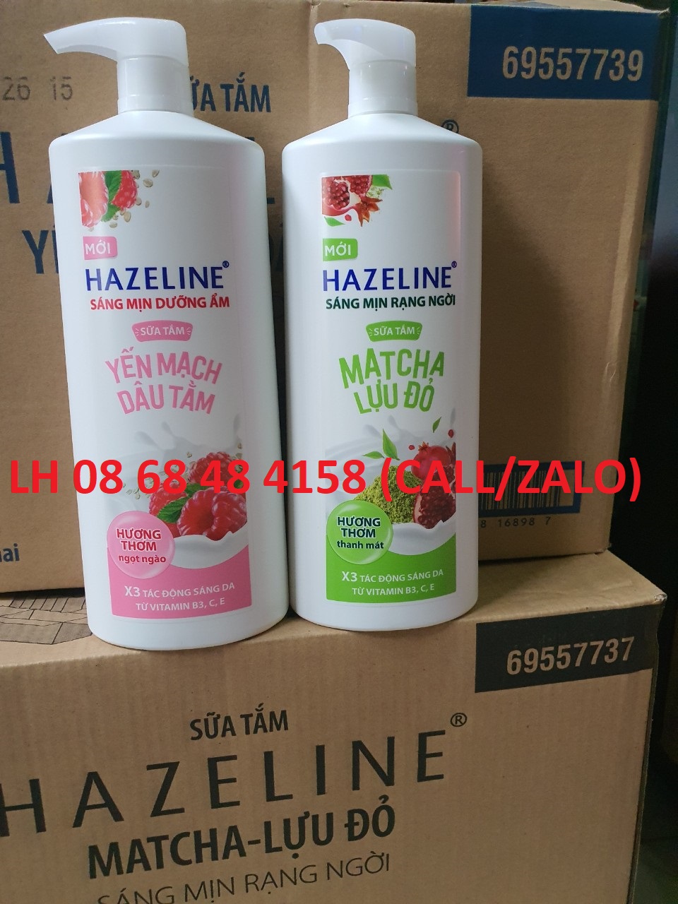 Sữa tắm hazeline yến mạch dâu tắm / matcha lựu đỏ chai 1kg