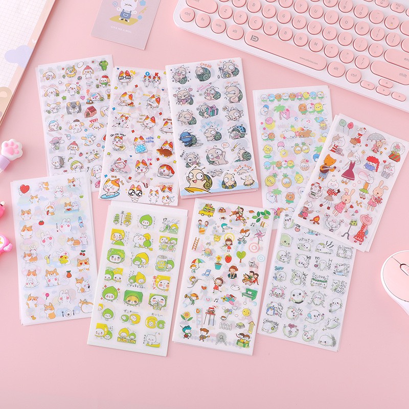 [Được Chọn Mẫu] Bộ 6 Tấm Hình Dán Stiker Trang Trí Hoạt Hình Siêu Kute