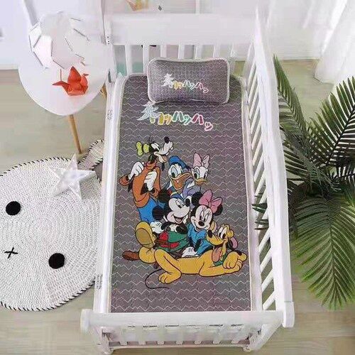 Chiếu lụa điều hoà trải giường kèm gối cho bé