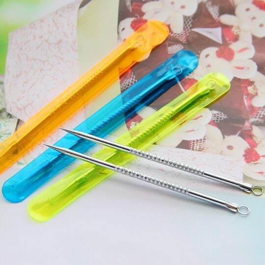 12 Cây nặn mụn 2 đầu - que nặn mụn cao cấp inox