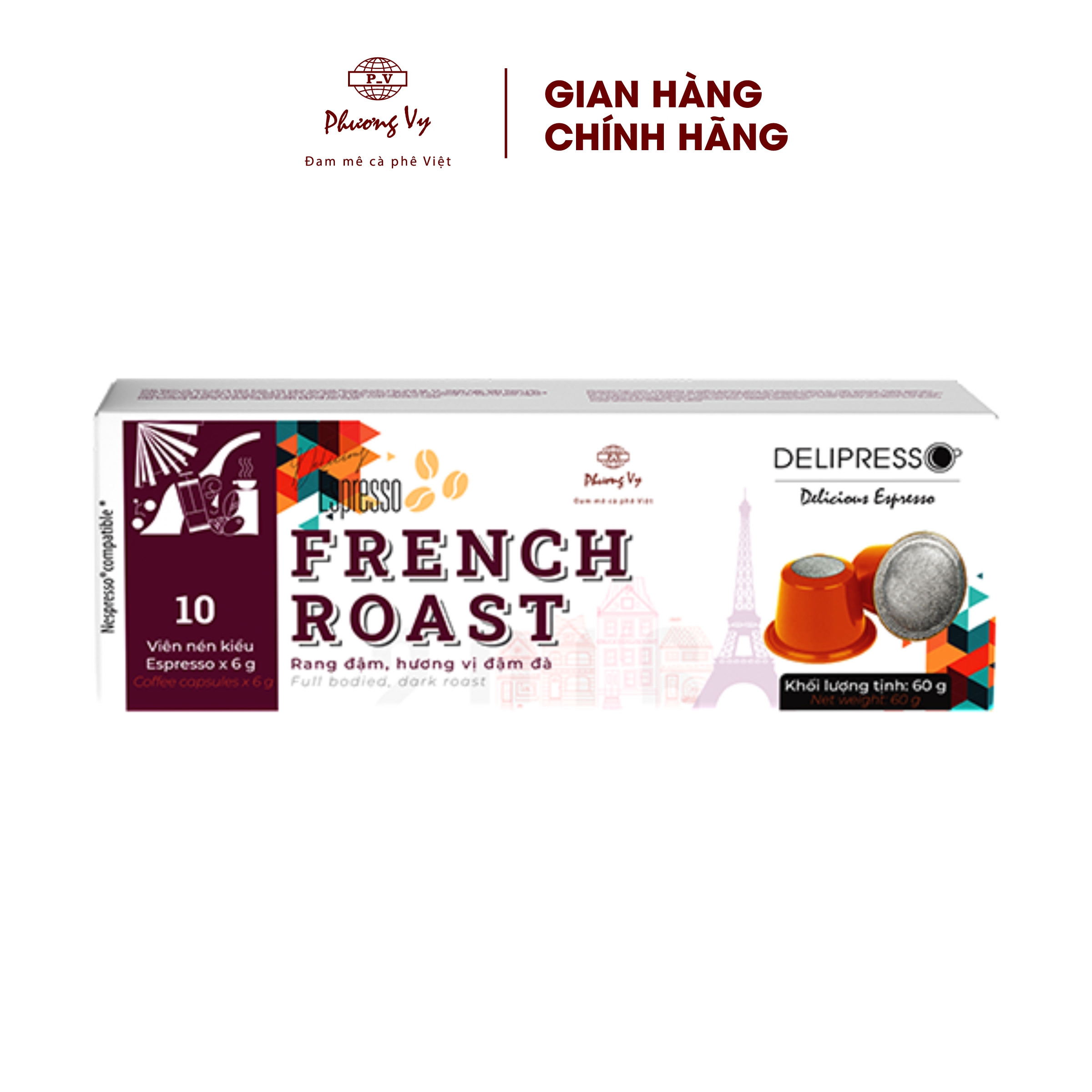 Cà phê viên nén NHỎ Delipresso Capsules phù hợp sử dụng máy Nespresso tiện lợi, Phương Vy Coffee