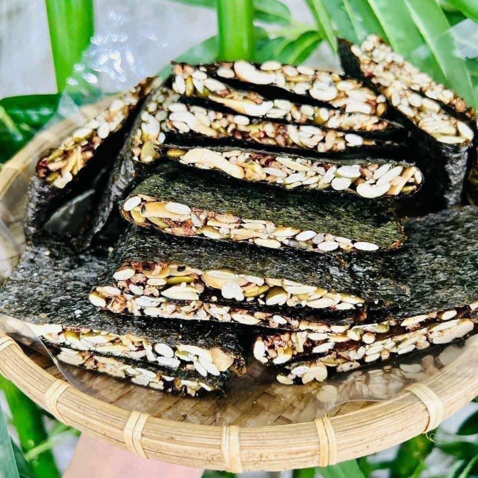 500GR Rong biển kẹp hạt dinh dưỡng, Snack rong biển mix hạt healthy