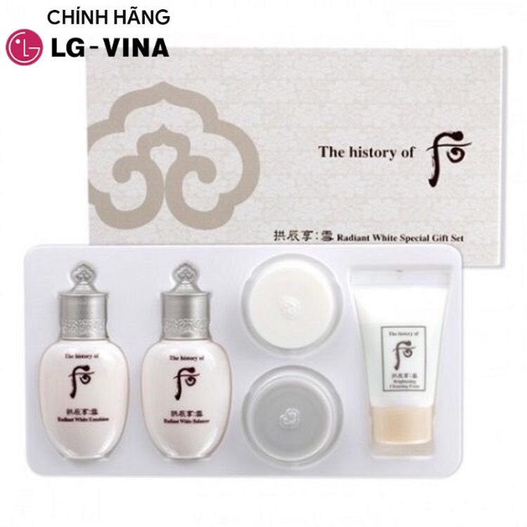 Set dưỡng trắng mờ thâm nám Whoo Radiant White Mini 5 sản phẩm