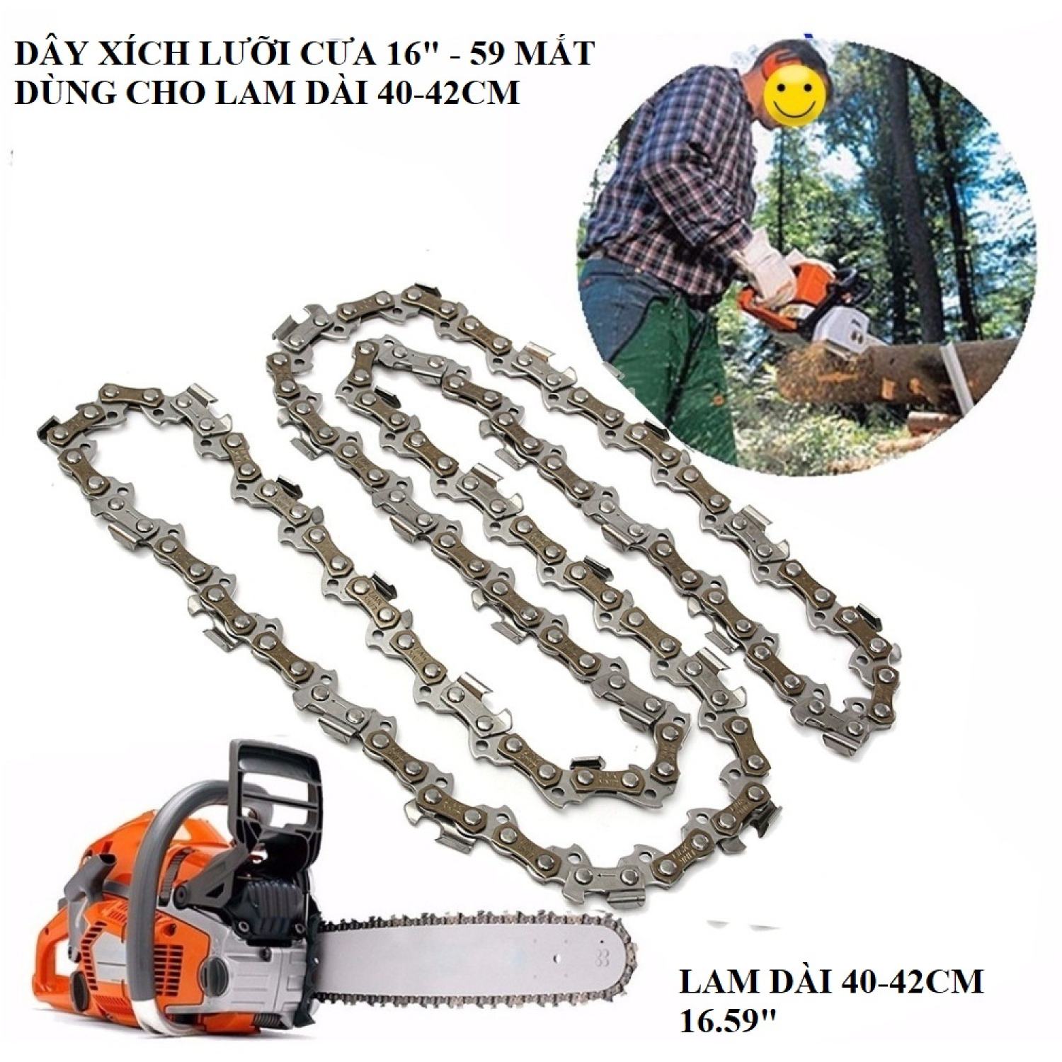 Dây xích lưỡi cưa thay thế của máy cưa gỗ chạy xăng husqvarna 16 inch,dây cưa xích,sên xích cưa