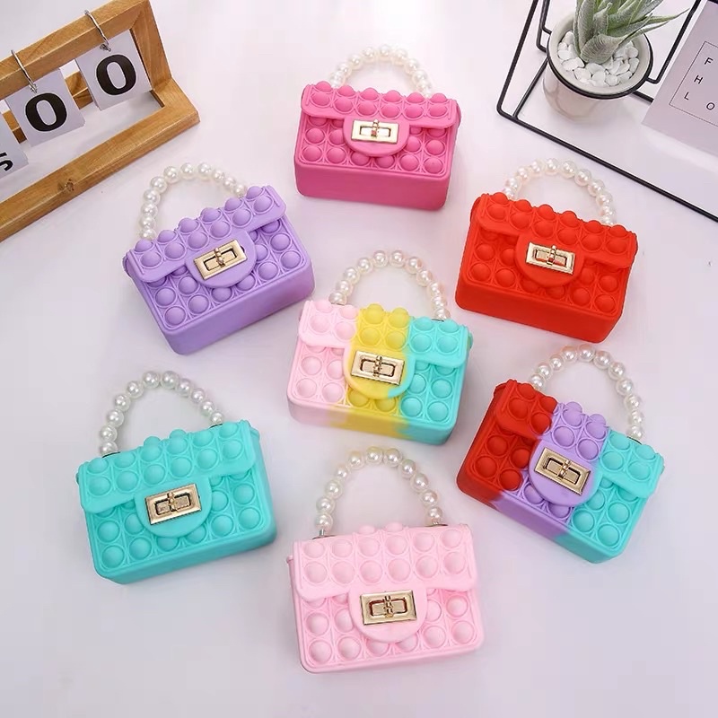 Popit - Túi mini quai ngọc đồ chơi cho bé có dây đeo chéo BQSHOP