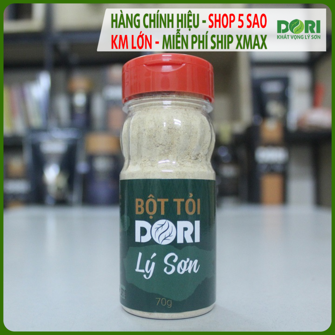 Bột Tỏi Lý Sơn Dori Nguyên chất - Hủ 70g - Tỏi trồng và sản xuất trực tiếp tại đảo Lý Sơn - Bột tỏi Lý Sơn nguyên chất - Mùi rất thơm đặc trưng của tỏi Lý Sơn - Dùng ướp thực phẩm làm nước chấm nước sốt