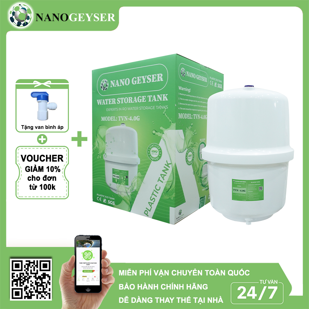 Bình áp máy lọc nước RO, Tặng kèm van bình áp, Bảo hành 2 năm