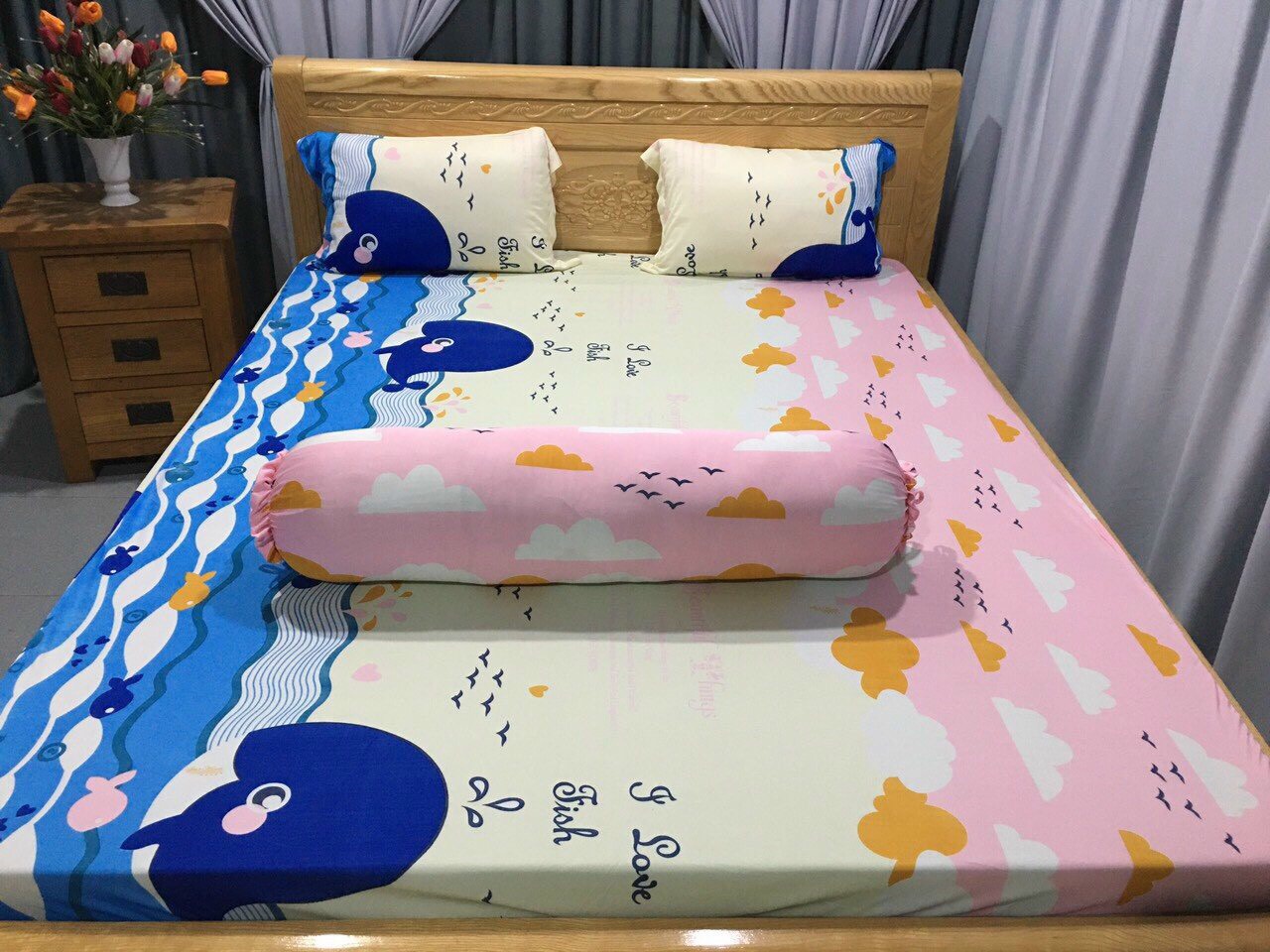 Bộ drap gối thun hàn quốc mát lạnh đủ size