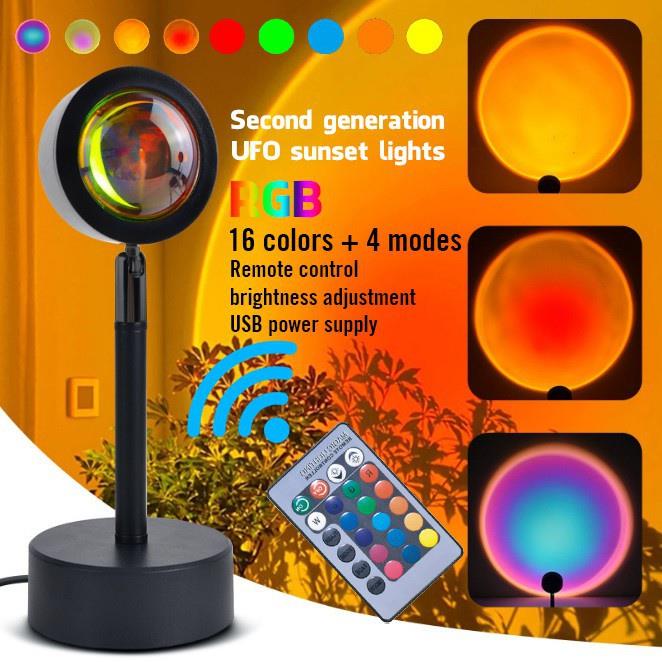 ☈┅卐  Đèn Hoàng hôn Sunset Lamp 4 màu/16 màu hiệu ứng ánh sáng đẹp có remote điều khiển màu thích hợp chụp ảnh sống ảo Tiktok