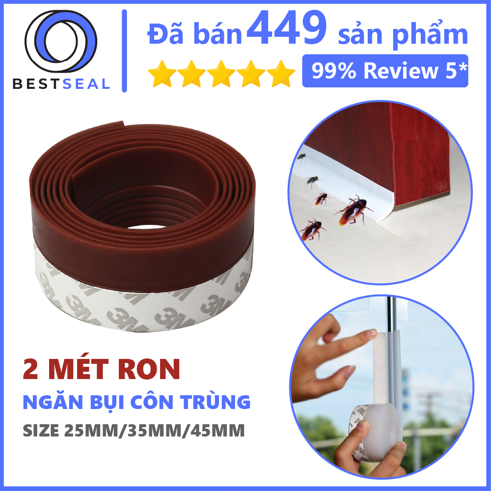 [HCM]2 Mét Ron Chân Cửa Ngăn Bụi và Côn Trùng 25 35 45mm Siêu Hiệu Quả