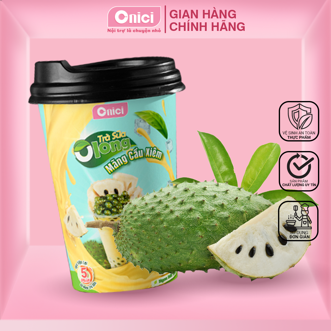 Ly Trà Sữa Olong Mãng Câu Xiêm tiện lợi Bếp Của Mẹ Onici - Combo 3 Ly tặng 1 Ly - Combo 4 Ly tặng 2 Ly