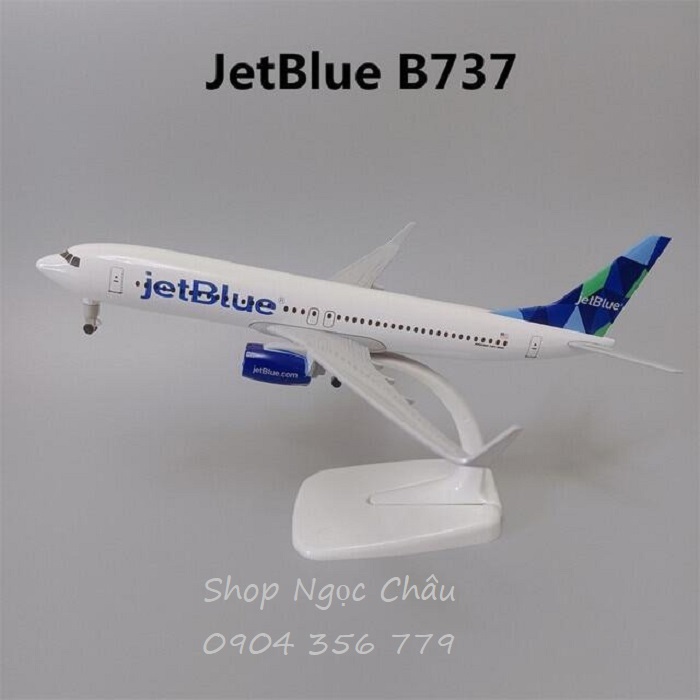 Mô hình máy bay jetblue b737 20cm có bánh xe