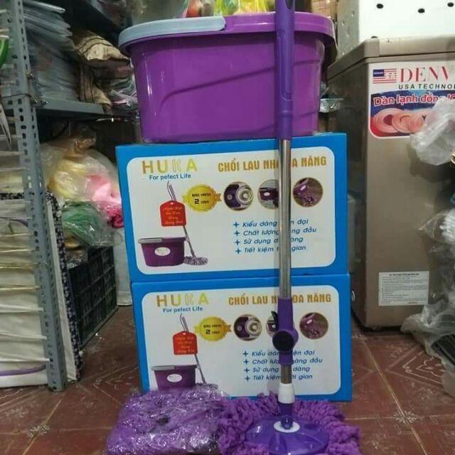 Chổi lau nhà đa năng HuKa xoay 360 độ - Độ bền cao, thiết kế thông minh, sử dụng tiện lợi, lau mau khô.