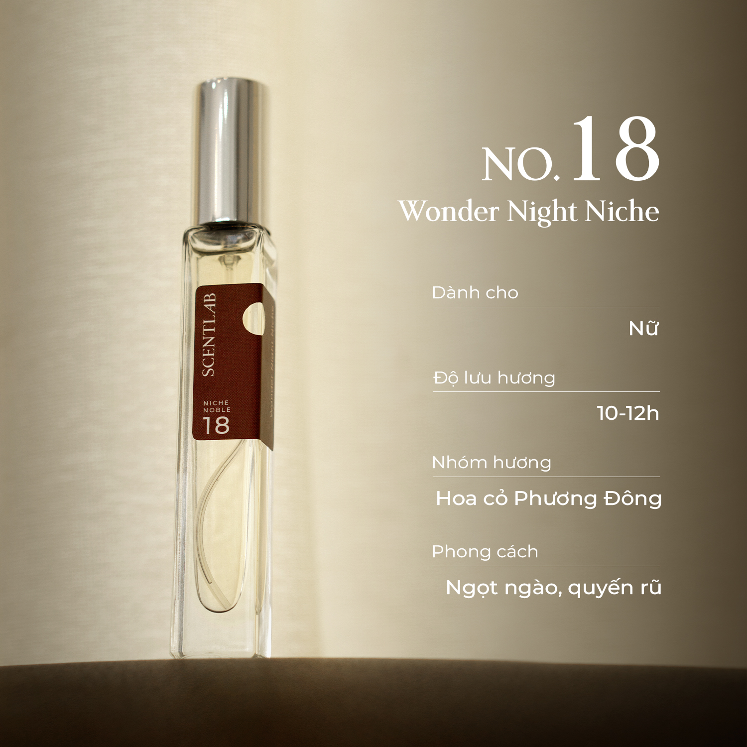 Nước hoa nữ scentlab no.18 noble wonder night niche 10ml nữ tính trưởng thành