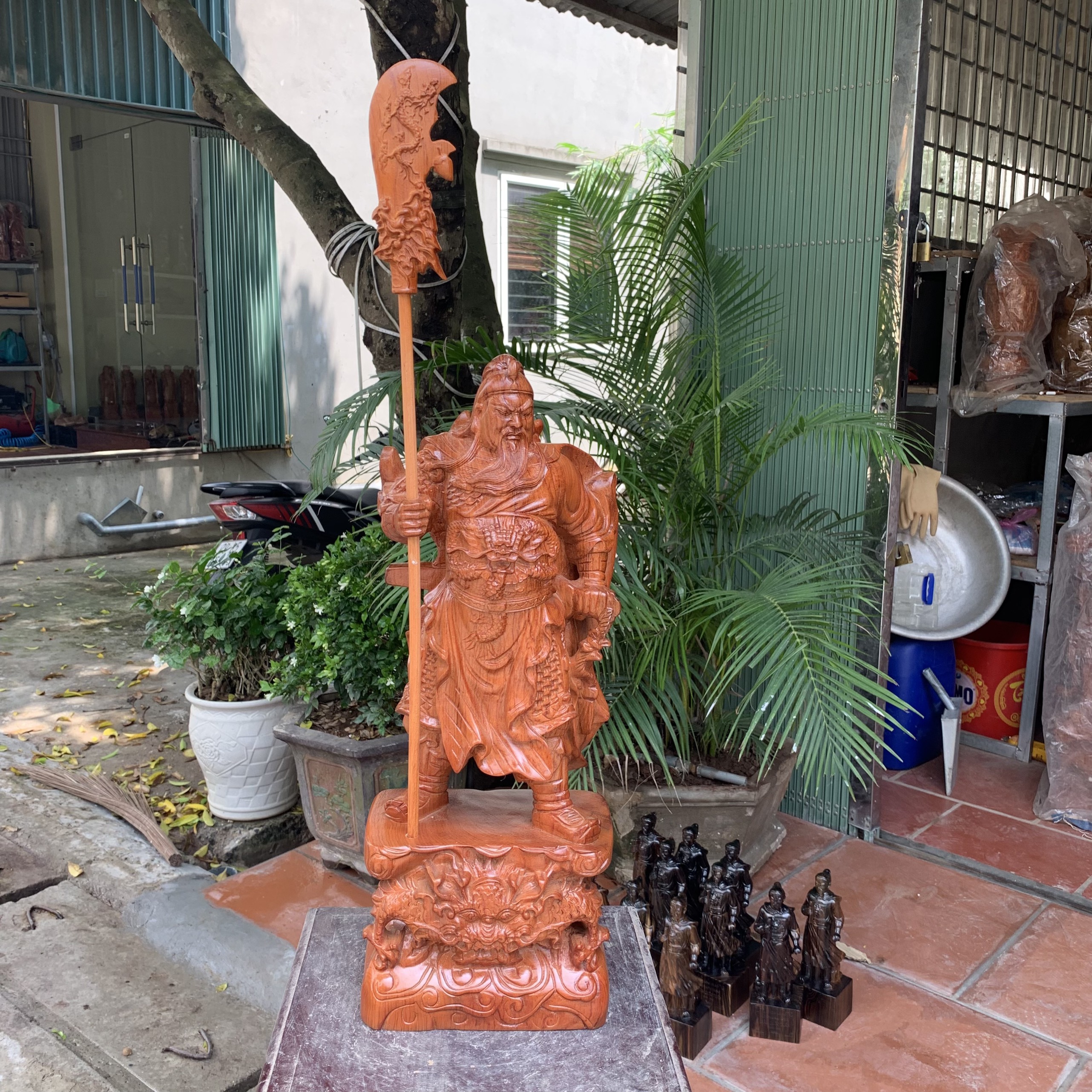 Tượng Quan Công (Quan vân trường) bằng gỗ Hương cao 50 cm