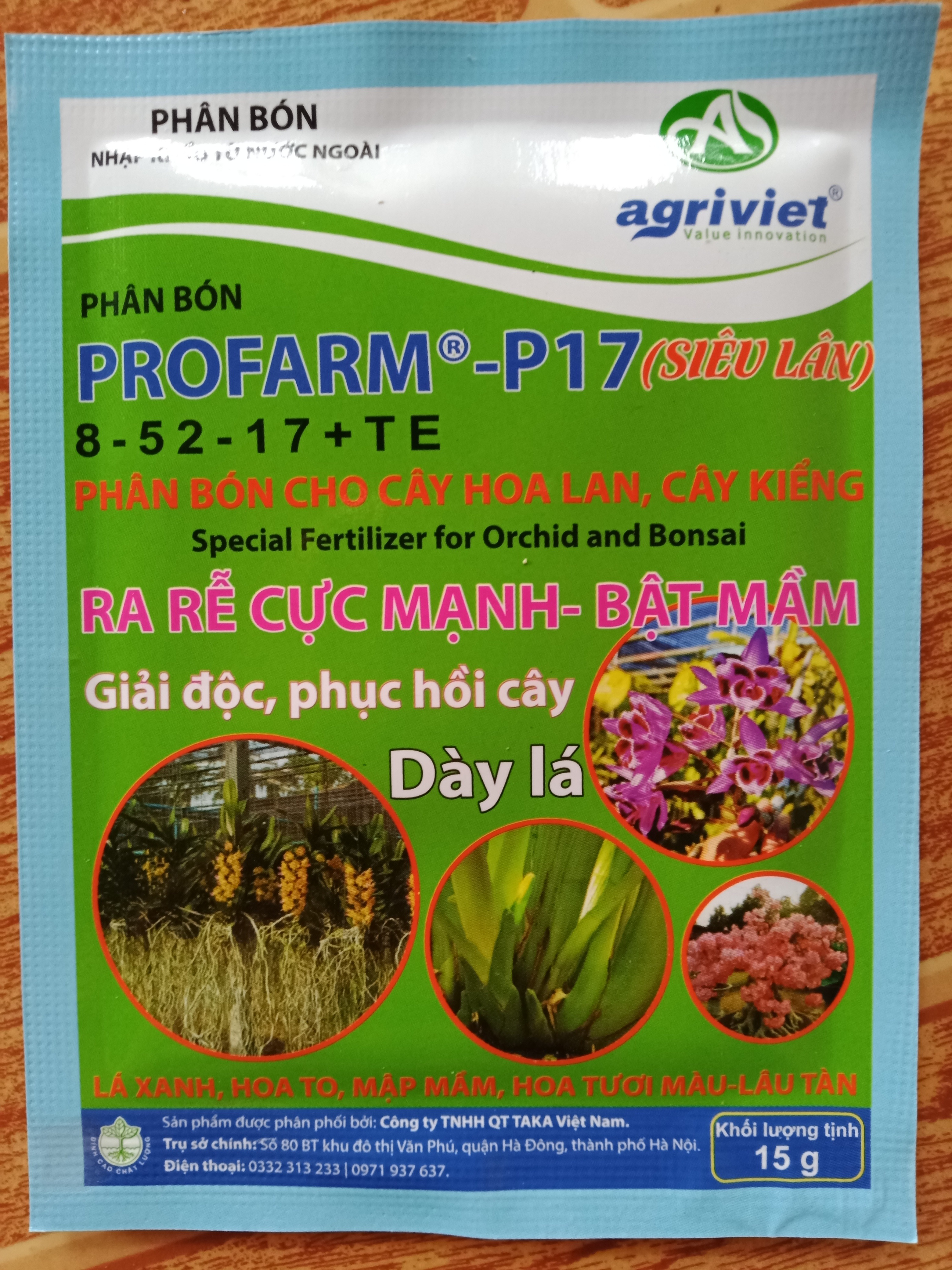 phân bón Profarm - P17(siêu lân) dành cho hoa lan, cây kiểng