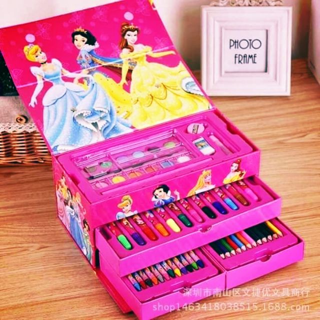 [HCM]HỘP MÀU 3 TẦNG 54 CHI TIẾT hộp màu cho béhop mau 3 tang cho be