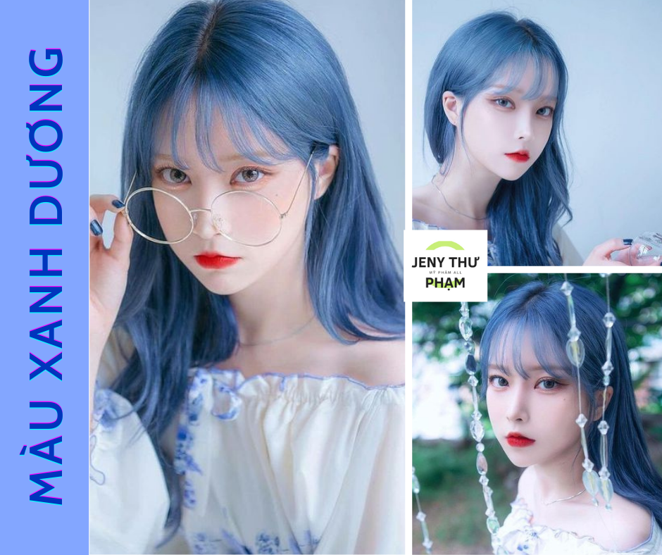 [FREESHIP] Thuốc nhuộm tóc XANH DƯƠNG KHÓI Tplus-không Tẩy-1 đập ăn ngay. Tặng bát lược