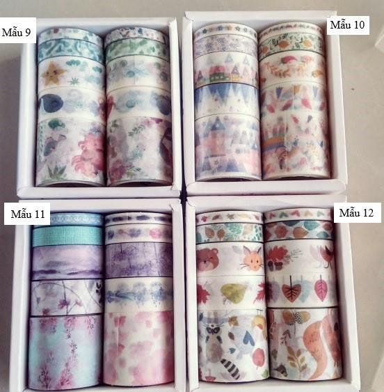 Sét 10 cuộn WASHI TAPE  hàng siêu Cute thoải mái chọn mẫu