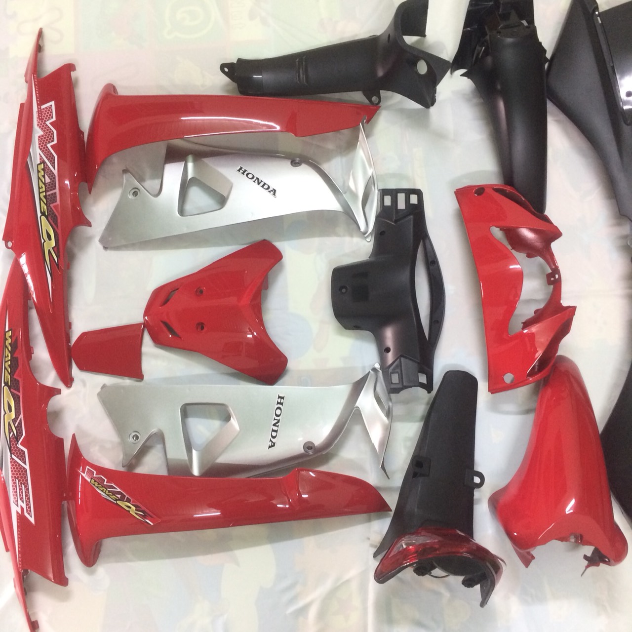 Bộ Dàn áo xe Wave A - S100 - RS ,Wave alpha màu Đỏ Cờ - nhựa nguyên sinh ABS loại 1