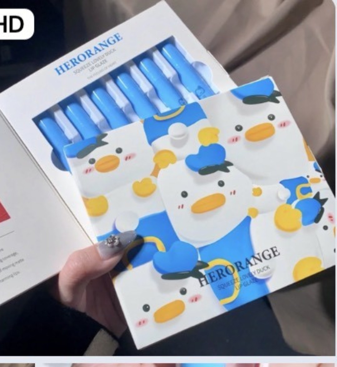 [Mẫu Mới] Set 6 Cây Son Kem Her Orange Lovely Duck Vịt Xanh Dễ Lên Màu Cực Đẹp