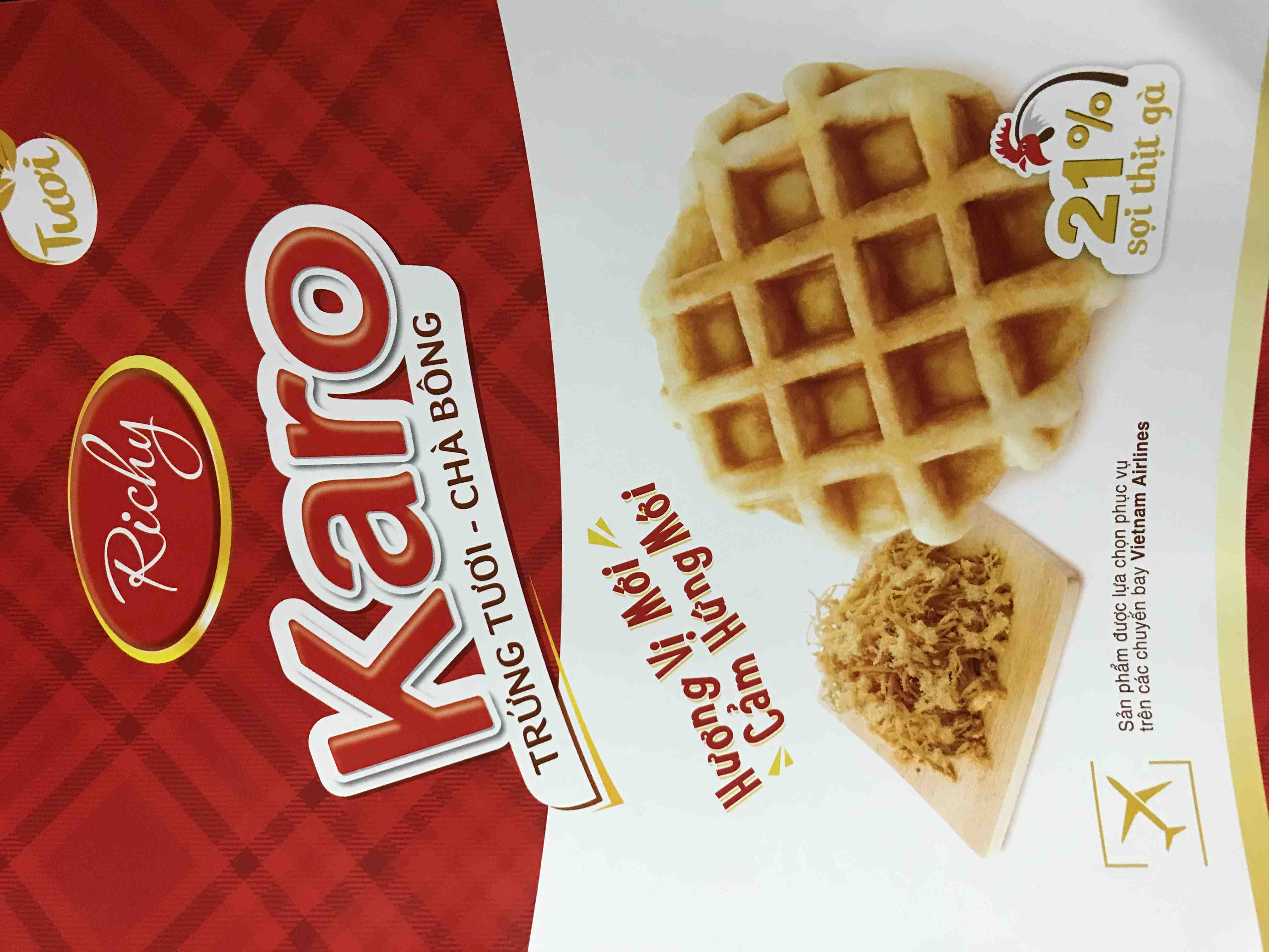 [bánh richy] Bánh caro chà bông sợi gà Richy 6 gói nhỏ tiện dụng ăn nhẹ, ăn sáng,  đủ dinh dưỡng, Sợi gà thật 100% gói 156g