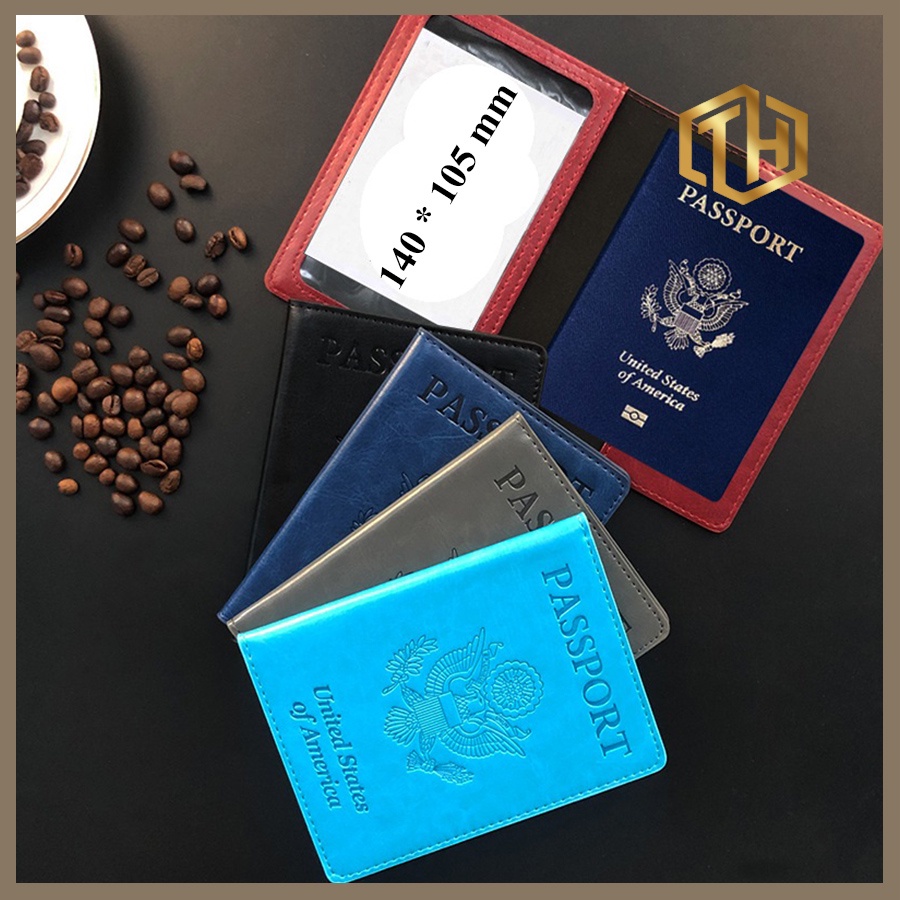 Bao da pu bọc hộ chiếu, ví đựng passport, visa đơn giản nhỏ gọn