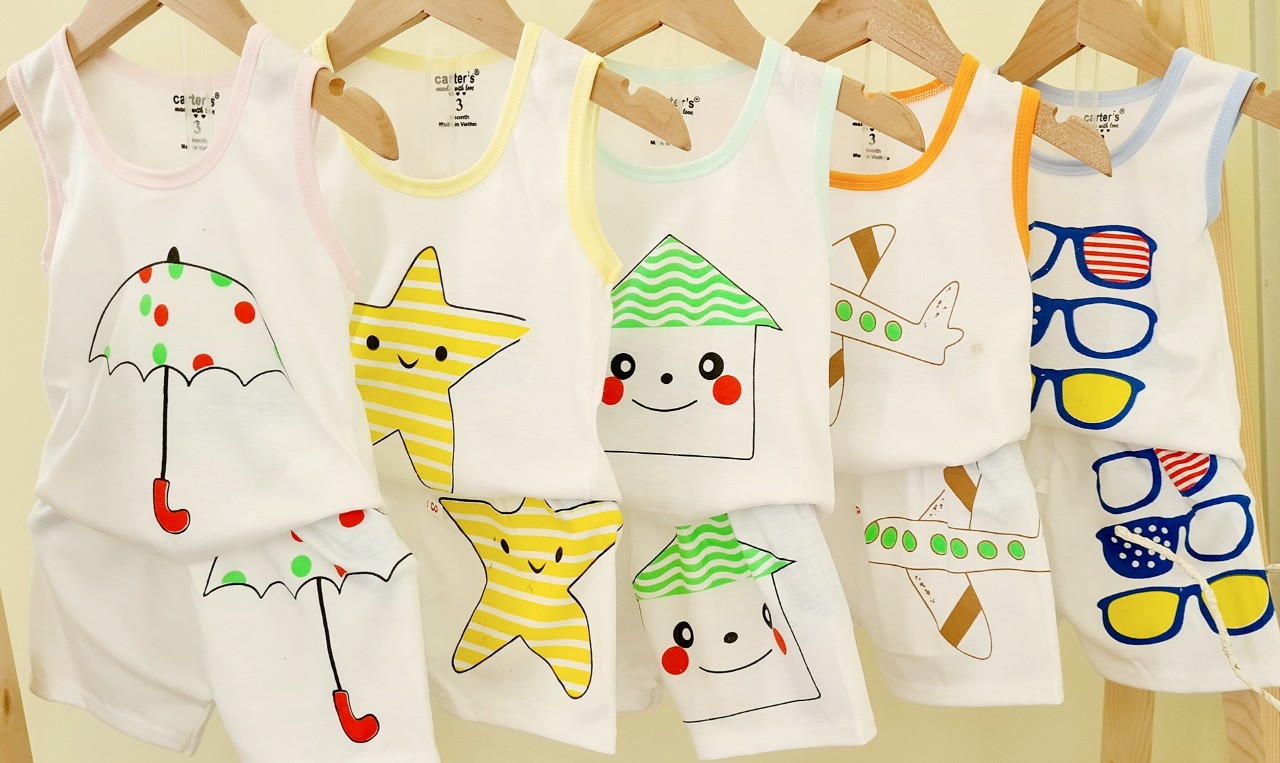 Set 5 bộ sát nách sao cho bé từ 3-14kg