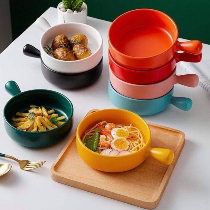 Thố Sứ Có Tay Cầm Chịu Nhiệt Cao