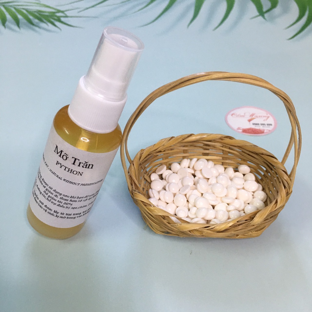 Combo sáp tẩy lông hạt đậu hard wax beans cao cấp + mỡ trăn