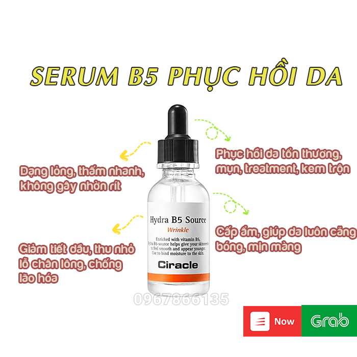 Tinh chất serum phục hồi da tổn thương, cấp ẩm, chống lão hóa ciracle hydra b5 source 30ml hàn quốc