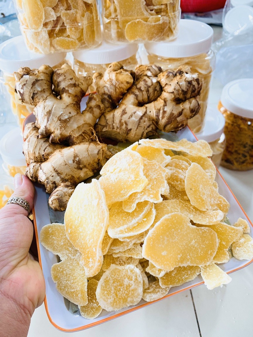 Mứt gừng cắt lát nhà làm 500g